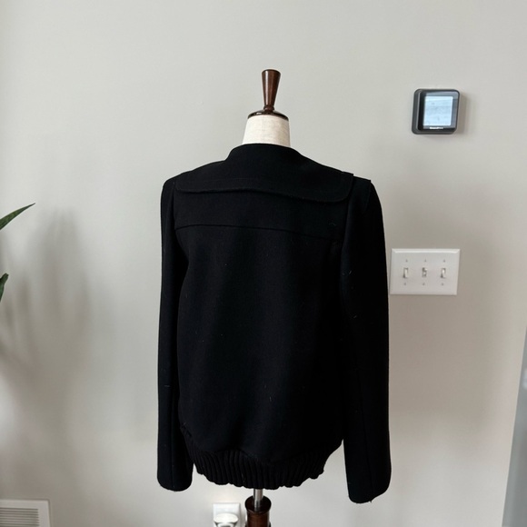 Vintage! Y2K Marc Jacobs Three Button Exaggerated Collar Bomber Pea Wool Coat - Picture 6 of 10